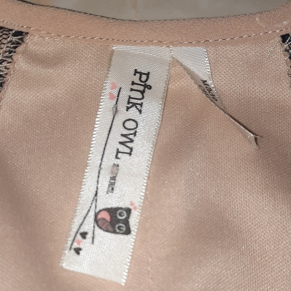 Pink Owl Cream Garment with Black Accents - Picture 2 of 12